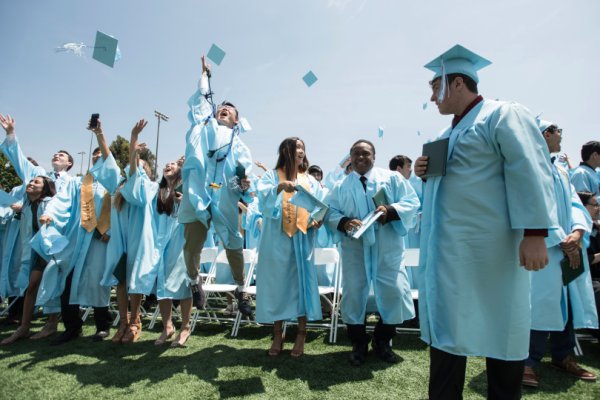 Irvine High School Students celebrating graduation