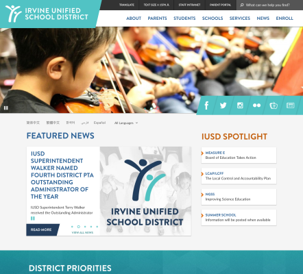 Image of the new IUSD website