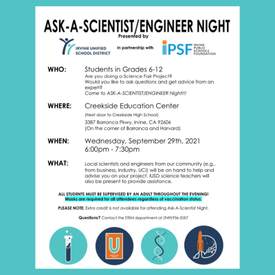 IUSD Ask A Scientist/Engineer Night Flier