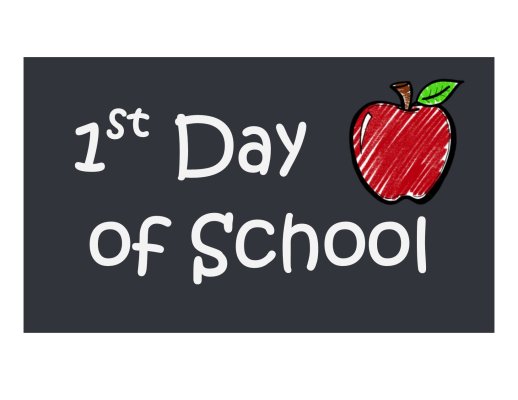 Title 1st Day of School, with an apple