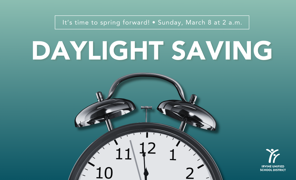 Alarm clock with Daylight Saving text and information
