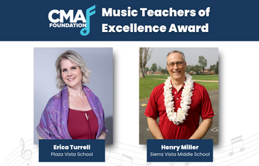 CMA Foundation presents the Music Teachers of Excellence Award to Erica Turrell and Henry Miller.