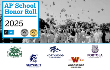 AP School Honor Roll 2025 announcement with graduation caps tossed in the air.