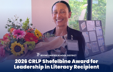 Dr. Natalie Baptiste smiles, holding a large bouquet of colorful flowers and a book, recognized as the 2026 CRLP Shefelbine Award for Leadership in Literacy Recipient.