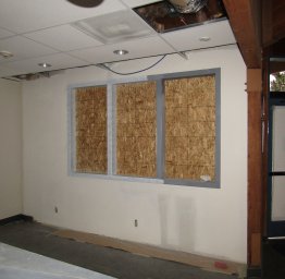 Front office window framing