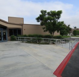 Railing in front of the school complete