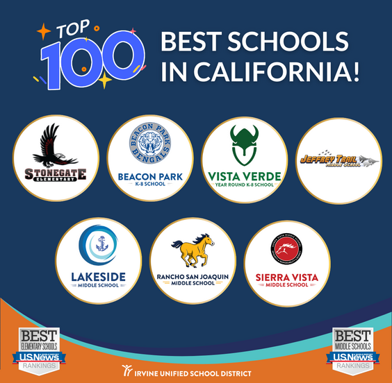 US News & World Report Elementary and Middle School Top 100 logos