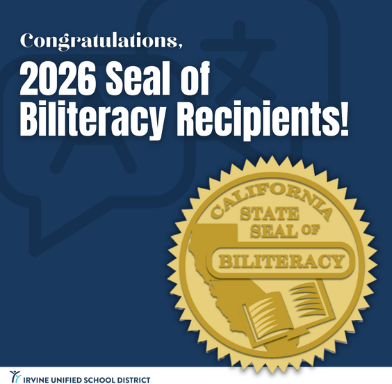Congratulations to the 2026 Seal of Biliteracy Recipients, with the California State Seal of Biliteracy emblem.