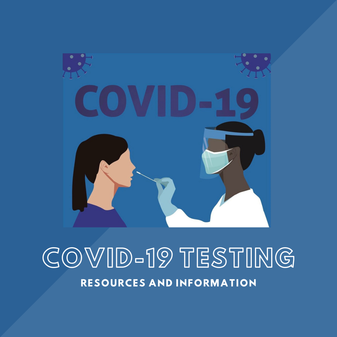 graphic of people testing for covid