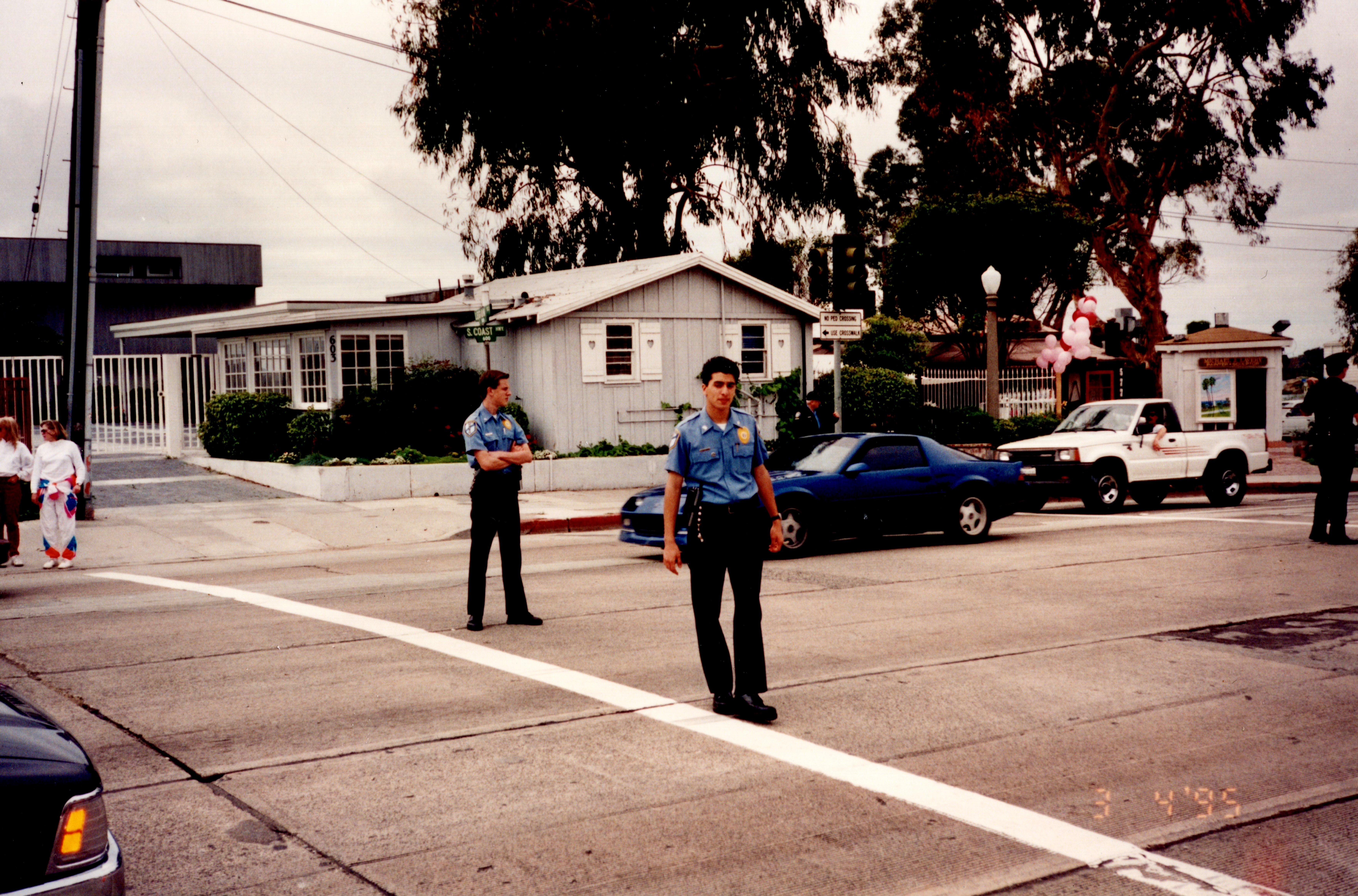 police man crosswalk