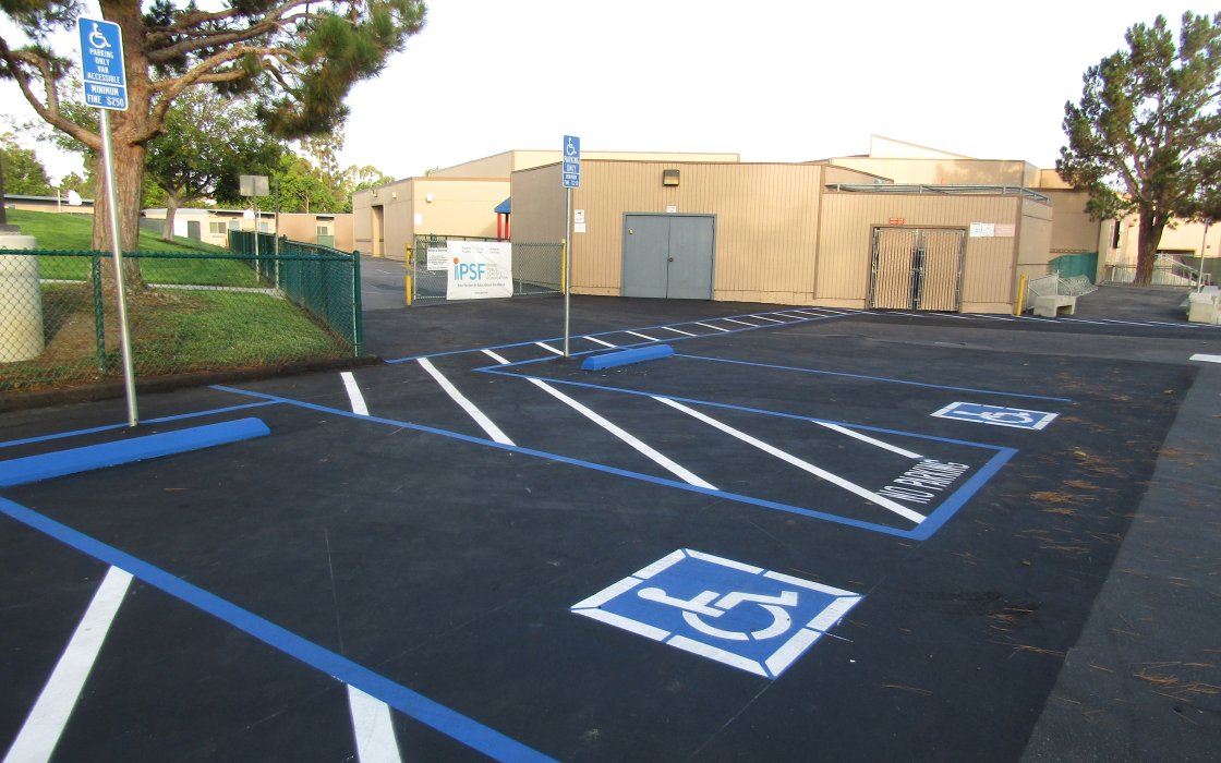 Painted and paved parking lot