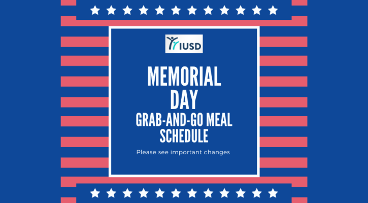 IUSD Memorial Day Community Meal Schedule 