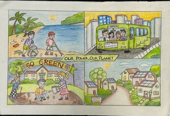 Akshara Deb, Third Grade, Deerfield ES Poster with earth day images