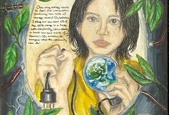 Enchae Julia Seo, Seventh Grade, Sierra Vista MS Poster with renewable energy images