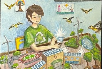 Poster with earth day  images