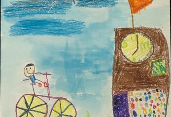 Hayden Park, Pre-K, West Park ES Poster with school, student, bike save earth images