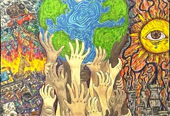 Hooran Merikh, Eighth Grade, Rancho MS Poster with earth day images