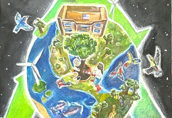Kara Yoo, Ninth Grade, Northwood HS Poster with earth day images