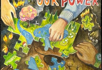 Kaylie Nam, Fifth Grade, Santiago Hills ES Poster with earth day images