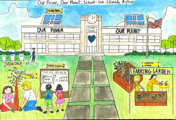 Nathan Subin, Fifth Grade, Eastshore ES Poster with earth day images