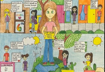 Nirva Bopaliya, Sixth Grade, Portola Springs ES Poster with earth day images