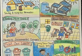 Shaurya Sandip Jadhav, Fourth Grade, Deerfield ES Poster with earth day images