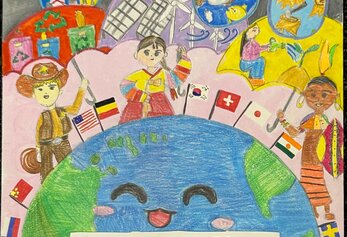 Yunseul Jeon, Third Grade, Cypress Village ES Poster with earth day images