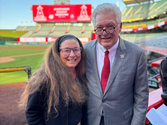 Lauren Brooks with Angels Foundation President Dennis Kuhl