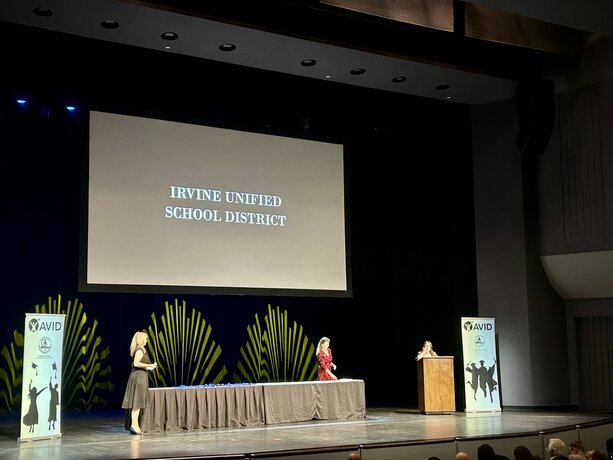 Irvine Unified on big screen at awards ceremony