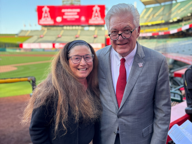 Lauren Brooks with Angels Foundation President Dennis Kuhl