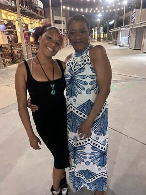 Camille smiles with mother Sonya