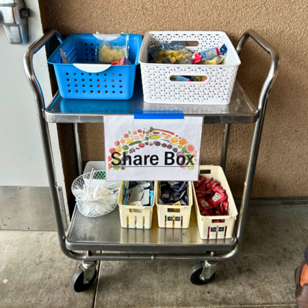 Share box with food at school site