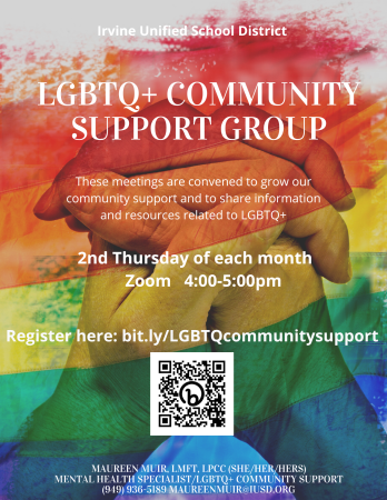 Rainbow colored community support flyer