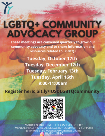 LGBTQ+ Community Advocacy group flyer