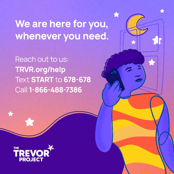 Trevor Project Crisis line flyer