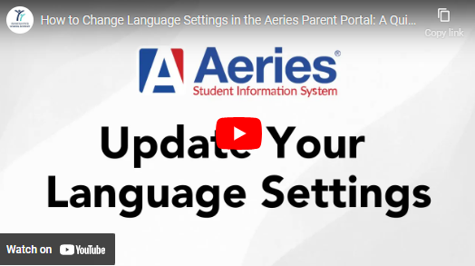 Parent Portal Set Language Preference