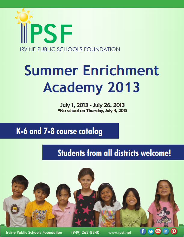 IPSF is enrolling K8 students for its 2013 Summer Enrichment Academy